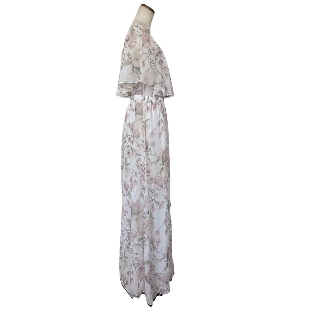 Show Me Your MuMu Blush Floral Sz XL Off-the-Shoulder Maxi Dress - Picture 2 of 6